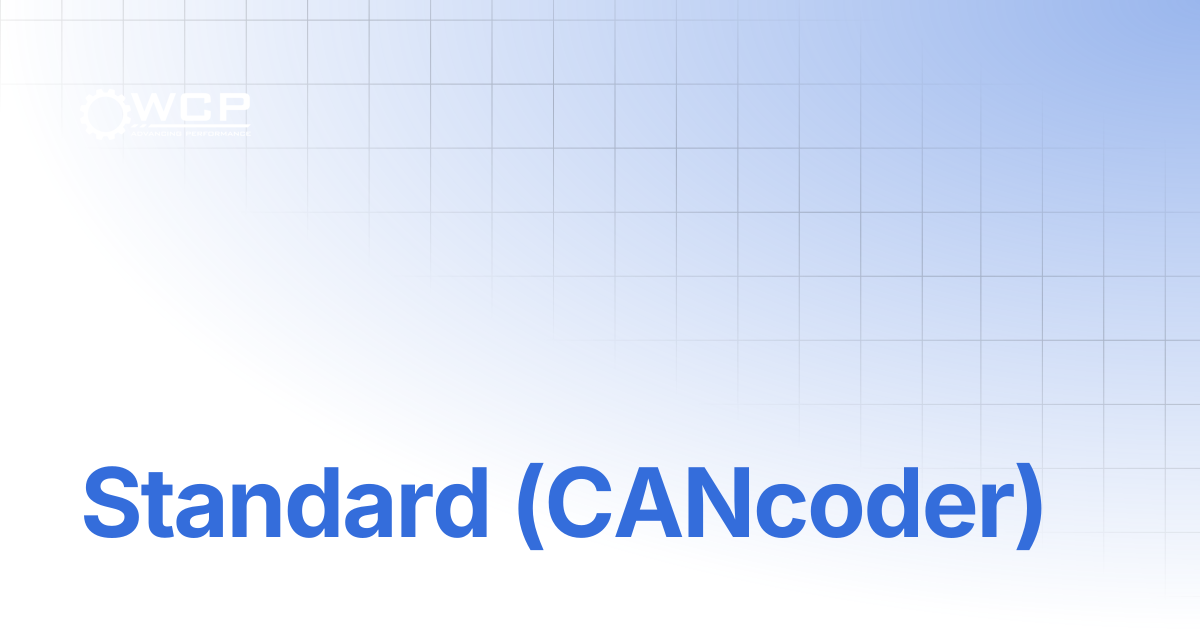Standard (CANcoder) | Gearboxes WCP Swerve X2S | Welcome